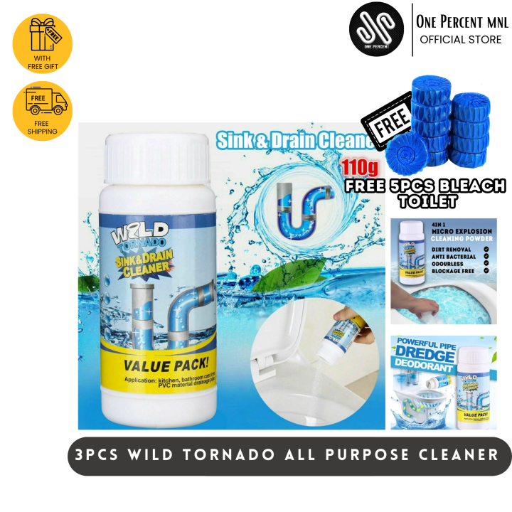 Wild Tornado Sink and Drain Cleaner - Drain Clog Remover Powder - Quick  Foaming Sink Drain Cleaner for Bathroom Kitchen Dredging (3pcs)
