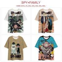 2023 NewSpy Play House อะนิเมะสินค้าเสื้อยืดพิมพ์การ์ตูนผ้าตาข่ายแขนสั้นแขนหลวม