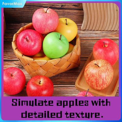 FavorMax จำลองแอปเปิ้ลฟูจิสีแดง Apple Apple งูผลไม้จำลองของตกแต่งบ้านหน้าต่างอุปกรณ์ประกอบฉากการถ่ายภาพโฟมแอปเปิ้ลปลอมจำลอง Apple ตัดผลไม้ Apple แอปเปิ้ลปลอม