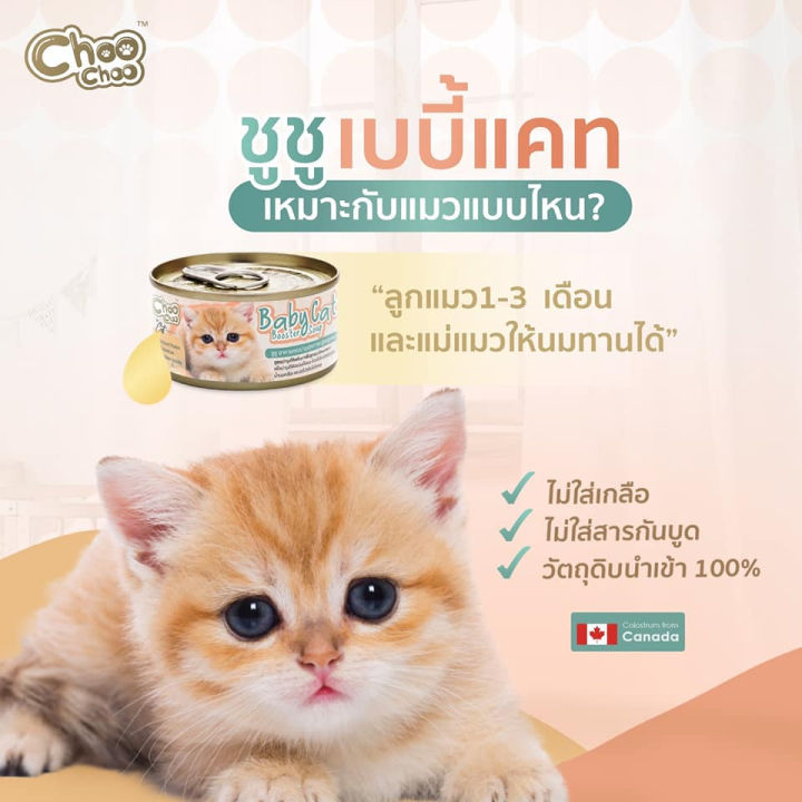 choochoo-baby-cat-1กระป๋อง-ชูชู-อาหารเสริมซุปบำรุงสูตรลูกแมว-80-กรัม-อาหารลูกแมว-นมลูกแมว-เหมาะกับลูกแมว1-3เดือน