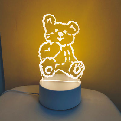 [COD] สร้างสรรค์ 3D ไฟกลางคืนขนาดเล็ก USB ห้องนอนโคมไฟข้างเตียง LOGO ของขวัญผลิต กิจกรรมเทศกาลไฟกลางคืนสามมิติ