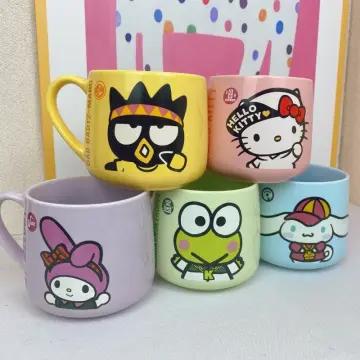 Genuine Sanrio Original In Stock Mug Hello Kitty My Melody Cinnamoroll  Kuromi Cute Ceramic Water Cup Household Couple Wash Cup