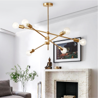 Magic Bean Molecular Chandelier Lights Rotatable Adjustment Luxury Brass Color Living Dining Room Bedroom Ins Wind Lamps