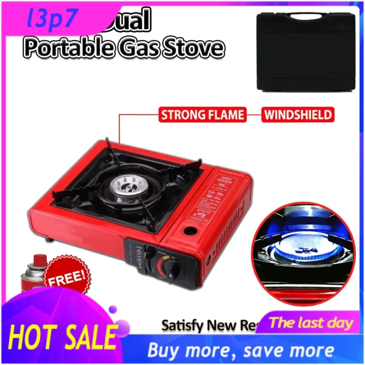 Hot 】High Durable Dual Portable Butane Gas Stove Indoor Outdoor Gas