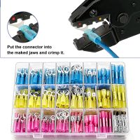 ◘ 240PCS Marine Grade Heat Shrink Wire Connectors-Electrical Connectors Kit of Tinned Red CopperCrimp Insulated Butt Splice