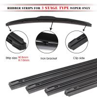 ZZOOI 2pcs Different Sizes Car windscreen Wiper Blade Insert Natural Rubber Strip 8mm 14"16"17"18"19"20"21"22"24"26" Car Accessories