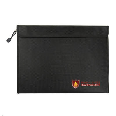 38*28cm Fireproof Fire Resistant Document Bag File Holder Non-itchy Liquid Silicone Coated fit for Cash Jewelry Passport Laptop