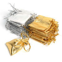 3 Sizes Gold Silver Color Organza Bag Jewelry Packaging Bag Wedding Party Favour Candy Bags Favor Pouches Drawstring Gift Bags