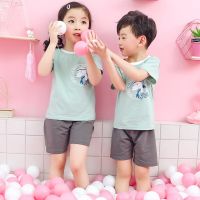 Kids Summer Pajamas Children Short Sleeve Sleepwear Baby Pajamas Sets Boys Girls Animal Pyjamas Pijamas Cotton Nightwear Clothes