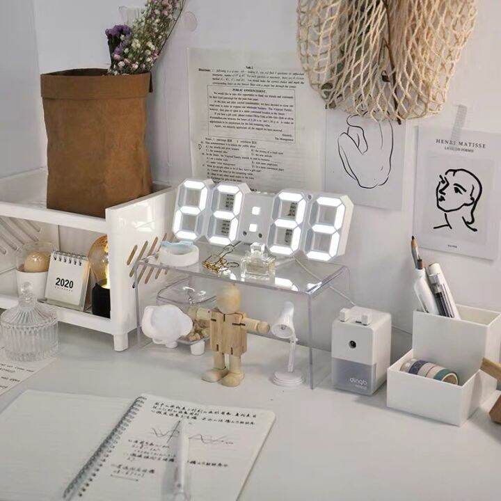 สินค้าใหม่-1ชุดมี-3ชิ้น-led-clock-ลิ้นชัก-ชั้นวางเครื่องสำอางพร้อมลิ้นชัก-2-ชั้น-กล่องเก็บของ-ลิ้นชัก-ลด-50