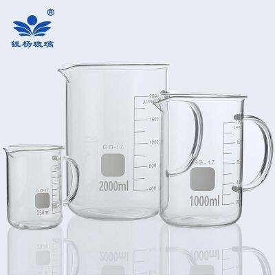 High borosilicate thickened glass beaker with handle 50/100/150/200/250/300/400/500ml