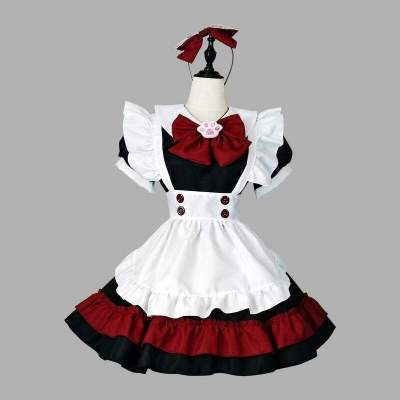 Halloween Anime Cosplay Maid Costumes Women Black Red Animation Show Little Evil Maid Role Play Outfits sexy Lingerie Dress 2023
