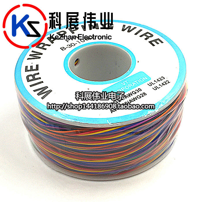 【Hot deal】 ทองแดงเดี่ยว265เมตรสี30AWG กระโดดกระป๋องสายเคเบิล8ห่อฉนวนสายไฟของแข็ง XF30วงจรไฟฟ้าและชิ้นส่วน