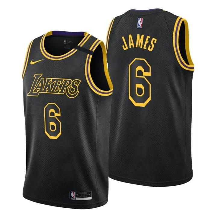 2021 Earned Edition Los Angeles Lakers Black #6 NBA Jersey,Los