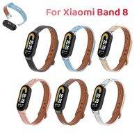 สายรัดสำหรับ Mi Band 8สร้อยข้อมือหนังแท้สายรัดข้อมืออุปกรณ์เสริมสำหรับเล่นกีฬาอินเตอร์เฟซโลหะอุปกรณ์เสริมอัจฉริยะ