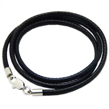 Mens Necklace Choker Brown Black Braided Cord Rope Artificial Leather  Necklace For Men Stainless Steel Clasp 4/6/8mm LUNM09