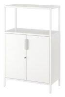 TROTTEN Cabinet with doors, white 70x110 cm (ทร็อตเตน ตู้บานเปิด, ขาว 70x110 ซม.)