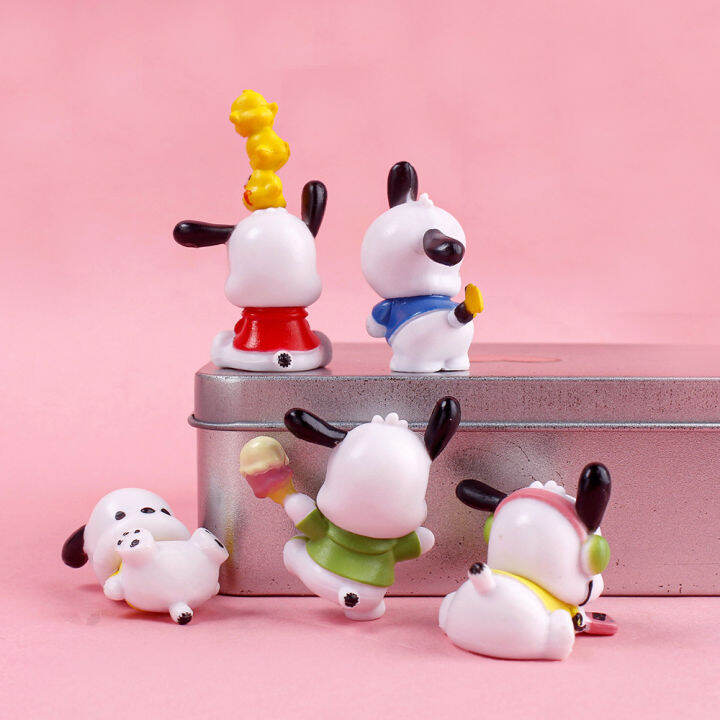 sanrio-โมเดลของเล่น-5ชิ้น-เซ็ตเครื่องประดับแฮนด์เมดสร้างสรรค์ตุ๊กตา-pochacco-โมเดลของเล่น-hiasan-mobil-ตกแต่งหน้าเค้ก