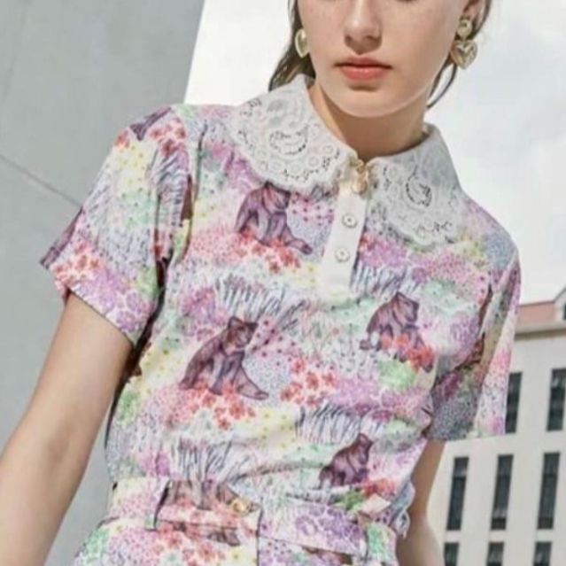 p014-018-pimnadacloset-short-sleeve-collar-button-front-print-and-high-waist-shorts-set