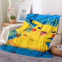 Cartoon Cute Pikachu Blanket Double-Sided Fleece-Plus Fleece Pokémon Crystal Velvet Thermal Sofa Office Nap Cover Air Conditioning Can Be Customized A111