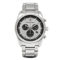 นาฬิกาข้อมือผู้ชาย EMPORIO ARMANI Sportivo Chronograph Silver and Black Dial Stainless Steel Mens Watch AR6007