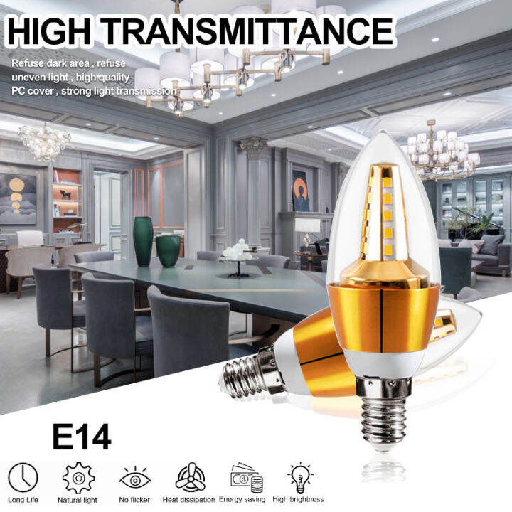 New E14 E27 5W LED Pointe Bulb Night Light Candle Light Chandelier Lamp