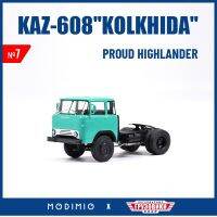 ขนาดโมเดลรถแทรกเตอร์1:43รถบรรทุก Kolkhida จากสหภาพโซเวียต Kaz-608โมเดลรถยนต์เก่า "ภูมิใจไฮเลอร์" MDTR007