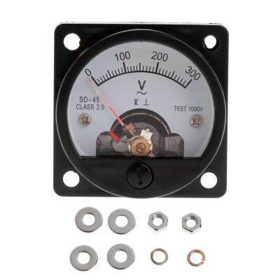 Voltmeter SO 45 AC 0 300V Round Analog Dial Panel Meter Voltmeter Gauge Black