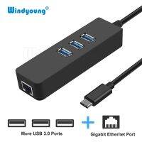 【In-demand】 Gadget Lab Bd ฮับ USB-C พร้อมอะแดปเตอร์ Gigabit Ethernet สำหรับ Macbook Pro XPS Yoga 910 Spectre X360 USB Type C Hub ไปยังเครือข่าย RJ45