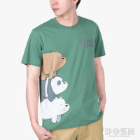 DOSH UNISEX T-SHIRTS WE BARE BEARS เสื้อยืดคอกลมแขนสั้น ผู้ชาย-ผู้หญิง FBTM210904-BL-GR