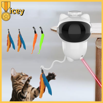 AngelCity ของเล่นสำหรับสัตว์เลี้ยงของเล่นหยอกแมวอัตโนมัติอัจฉริยะพร้อมขนนกอุปกรณ์ของเล่นแมวอิเล็กทรอนิกส์