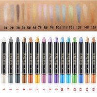 15 Colors Eyeshadow Pencil Waterproof Long Lasting Eye Highlighter Shiny Colorful Pearlescent Eyeshadow Pen Cosmetics Drawing Drafting