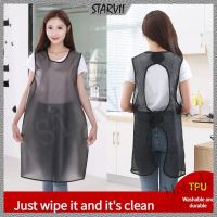 【hot sale】♟ D13 「Ready Stock」New Upgraded Waterproof and Oilproof Apron Kitchen Household Cooking Transparent Apron Swimming Pool Apron