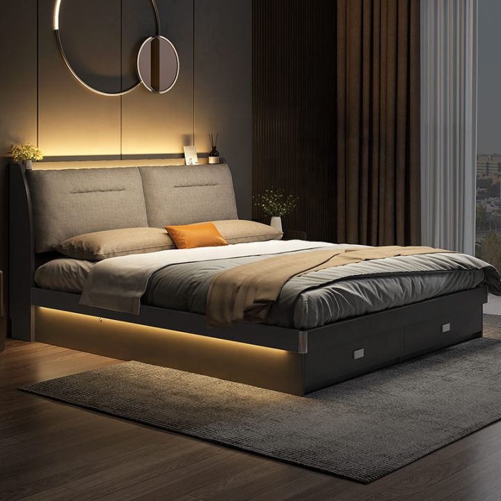Bedroom Set Frame Double King Size Modern Luxury Wood Furniture Storage
