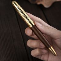 Hongdian 6016 Fountain Pen Natural Wood Golden Metal cap Fish Scale E EF Bent Nibs Calligraphi school Writing gifts Pens