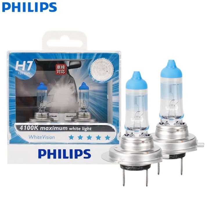 philips-whitevision-h7-12v-55w-4100k-white-light-40-bright-car-headlight-genuine-auto-bulbs-halogen-lamps-12972whvs2-pair