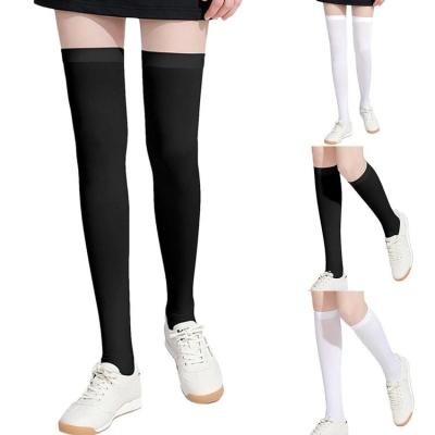 Sunscreen Stockings Non-slip Breathable UPF50 Cooling Socks Elastic Summer Ice Silk Socks Multifunctional Long Thigh High Socks Skin-friendly Step on Skinny Socks for Women effectual