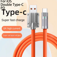 สายชาร์จเร็ว 120W 6A Type C USB PD สายดาต้าไมโครชาร์จเร็วโลหะผสมสังกะสี For Android IPhone Huawei Xiaomi Oppo Vivo Realme Quick Charge สาย Micro USB สาย Type C 1M 2M