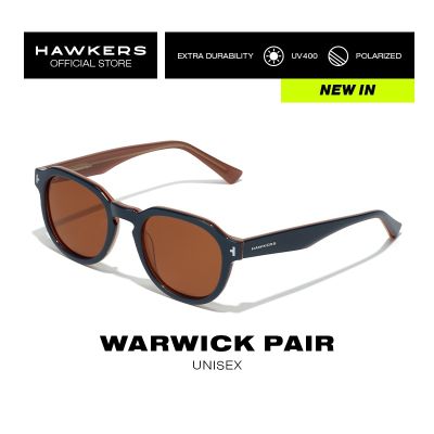HAWKERS POLARIZED Blue Brown WARWICK PAIR แว่นกันแดด เหมาะสำหรับผู้ชาย และผู้หญิง สามารถป้องกันรังสี UV400 สินค้าดีไซน์ออกแบบจากประเทศสเปน. Sunglasses for Men and Women, unisex. HWPA22LWXP