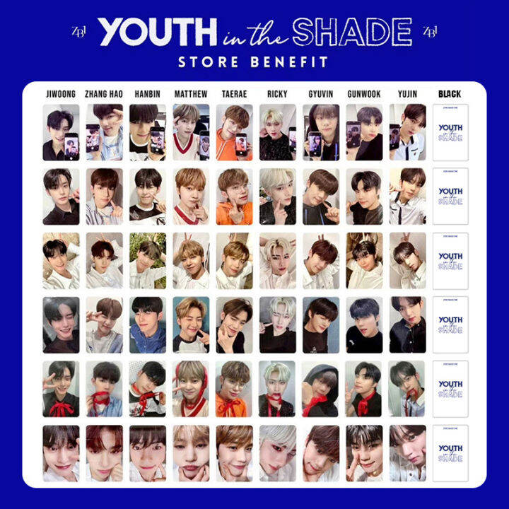 ZB1 Album Youth In The Shade PhotoCards Zerbaseone Jiwoong Gyuvin Yujin