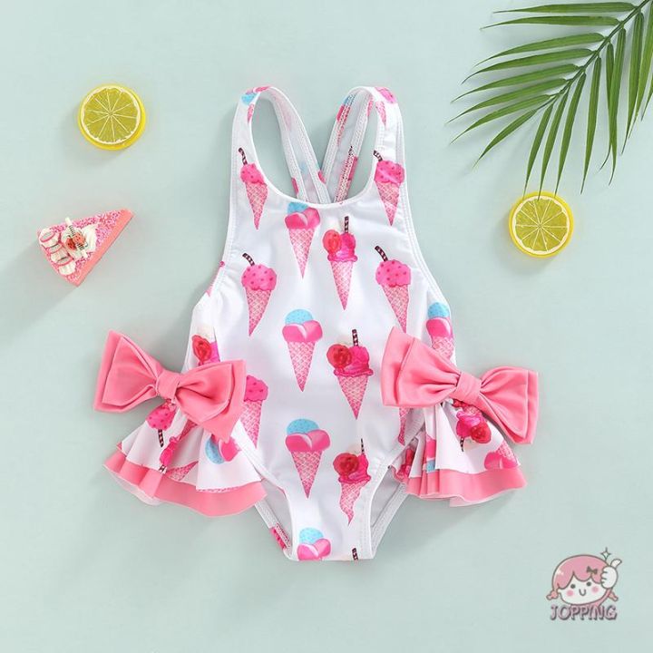 candy-style-jop7-kids-girls-swimwear-sleeveless-doughnut-ice-cream-printed-large-bowknot-ruffled-triangle-bathing-romper