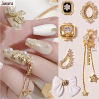 JETANS Zircon หรูหราเครื่องรางรูปปีกผีเสื้อ3D ดอกไม้เล็บ Rhinestones อุปกรณ์ทำเล็บเครื่องประดับเล็บการตกแต่งศิลปะเล็บ