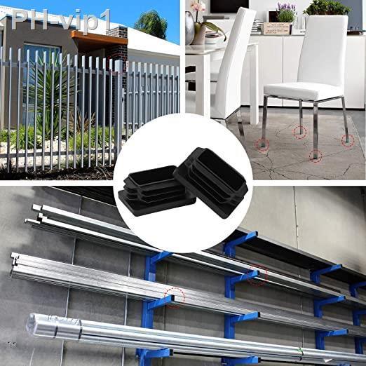 12pcs-tubing-plug-tube-end-caps-rectangle-tubing-insert-chair-glide-fence-post-pipe-cover-finishing-plug-plastic-plug-dust-cover