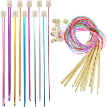  12Pcs ABS Plastic Afghan Tunisian Crochet Hook Set with Cable  -, Durable, Carpet Rug Weave Knitting Needles