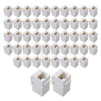 BQLZR 50ชิ้นสีขาว RJ45อีเธอร์เน็ตเครือข่ายแจ็คแมว6 8จุด8C หมัดลงยืน