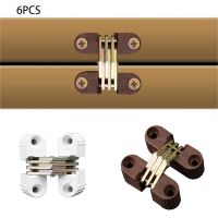 6Pcs Hidden-Hinges Plastic Iron Invisible Folding Door Barrel Cross Hinge Plastic Concealed Hinge Furniture Hardware Replacement