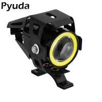 2Pcs รถจักรยานยนต์ LED ไฟหน้าขับรถ Moto Spotlight U7 MINI Fo Head Light Angel Eye Devil Eye อุปกรณ์เสริมรถจักรยานยนต์