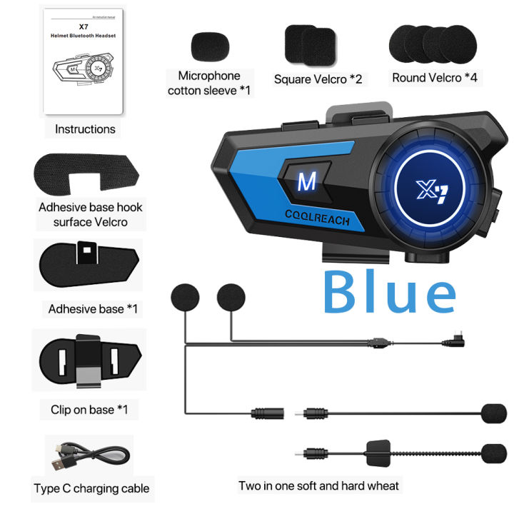 tq-x7-ชุดหูฟังบลูทูธ-5-0-แฮนด์ฟรี-สเตอริโอ-mp3-กันน้ํา-สําหรับหมวกกันน็อครถจักรยานยนต์