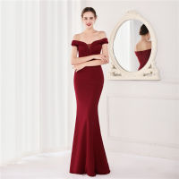 Wedding new red dress long V neck Cocktail Dresses Bridesmaid Wedding Dress Prom Gown