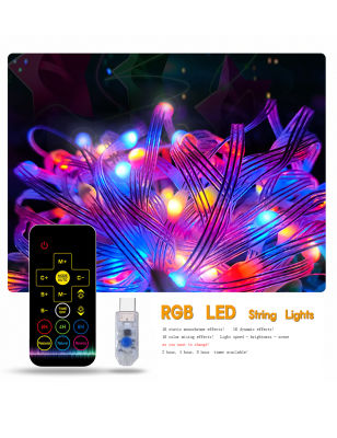 2022 New Year LED String Light RGB LED Lamp Garland Christmas Festoon Fairy Lights Home Room Outdoor Christmas Tree Decor Light